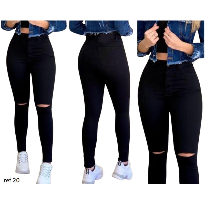 Calça Jeans Feminina Skinny Cintura Alta Com Lycra Empina Bumbum Elastano modelos diversos